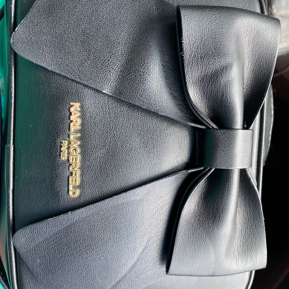 Karl Lagerfield black leather purse